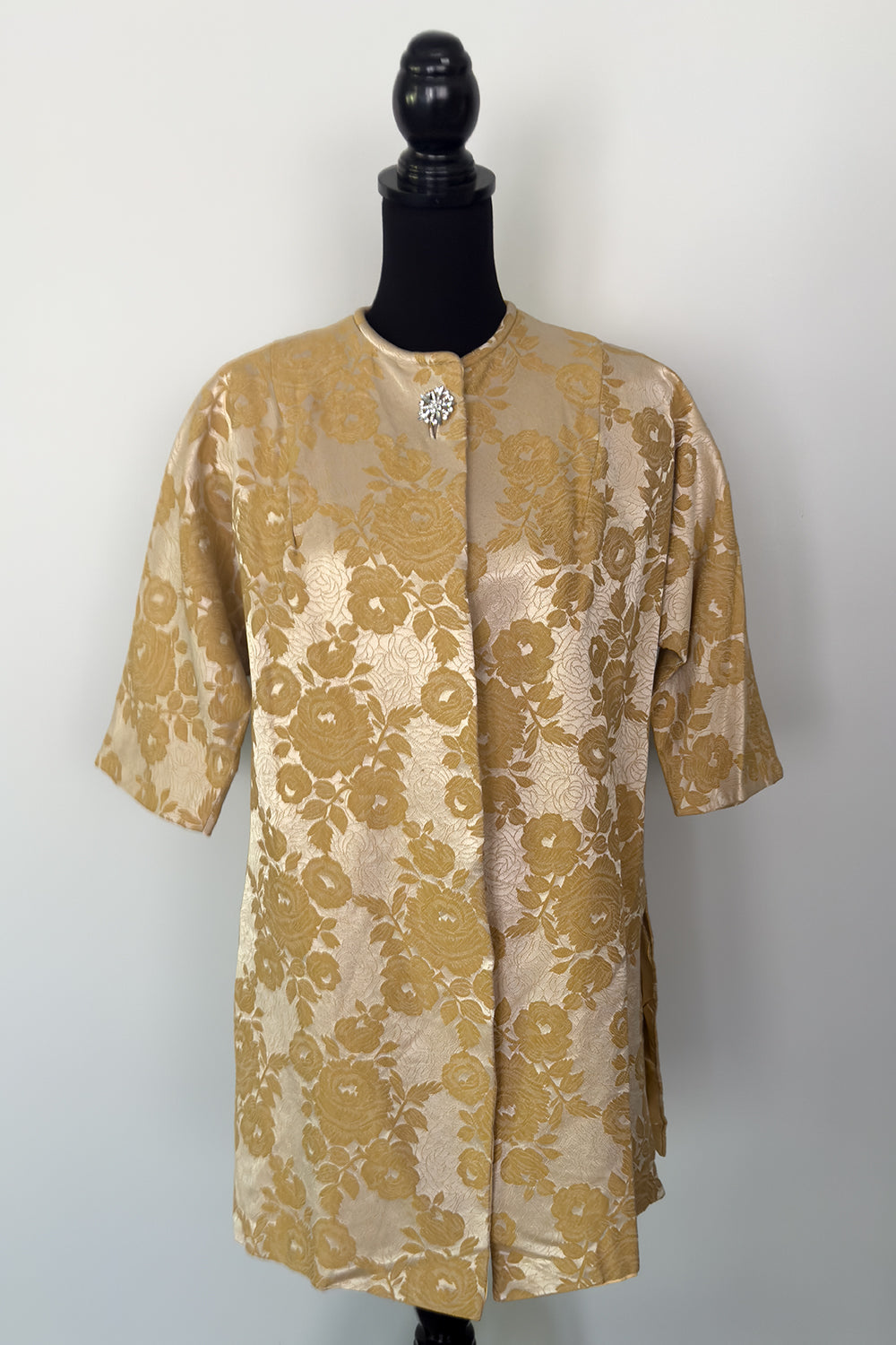 Vintage Lillie Diamond Gold Floral Cocktail Dress & Matching Coat