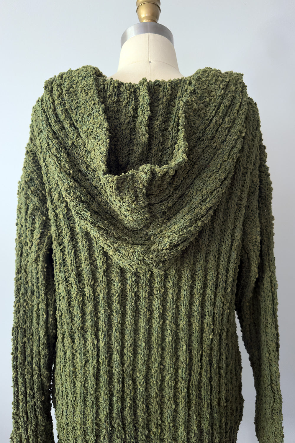 The Shag Cardigan in Moss Green