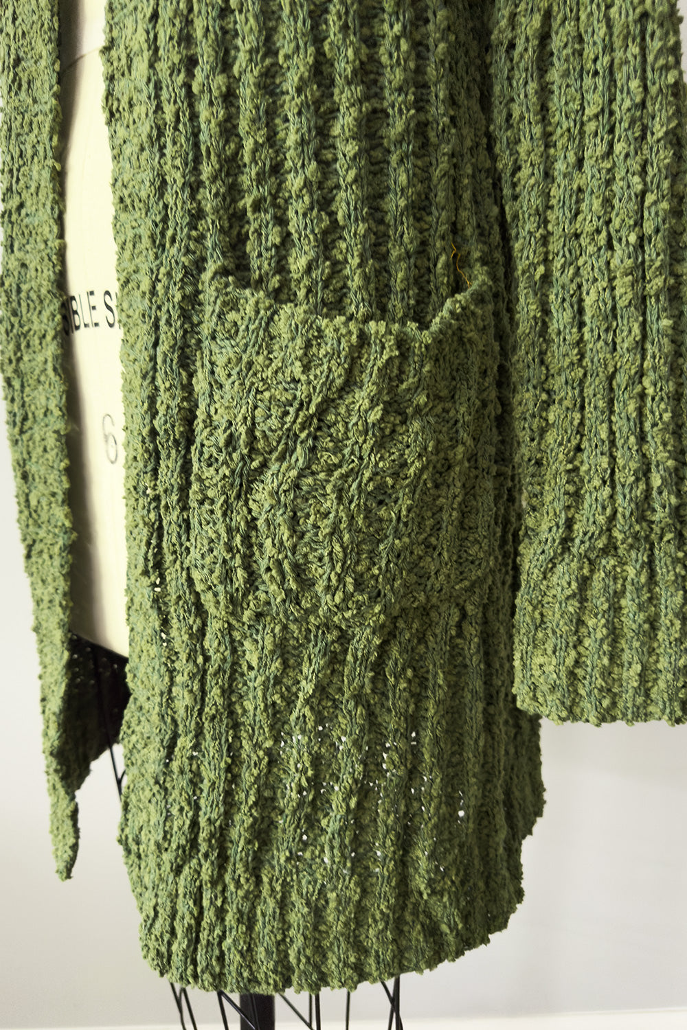 The Shag Cardigan in Moss Green