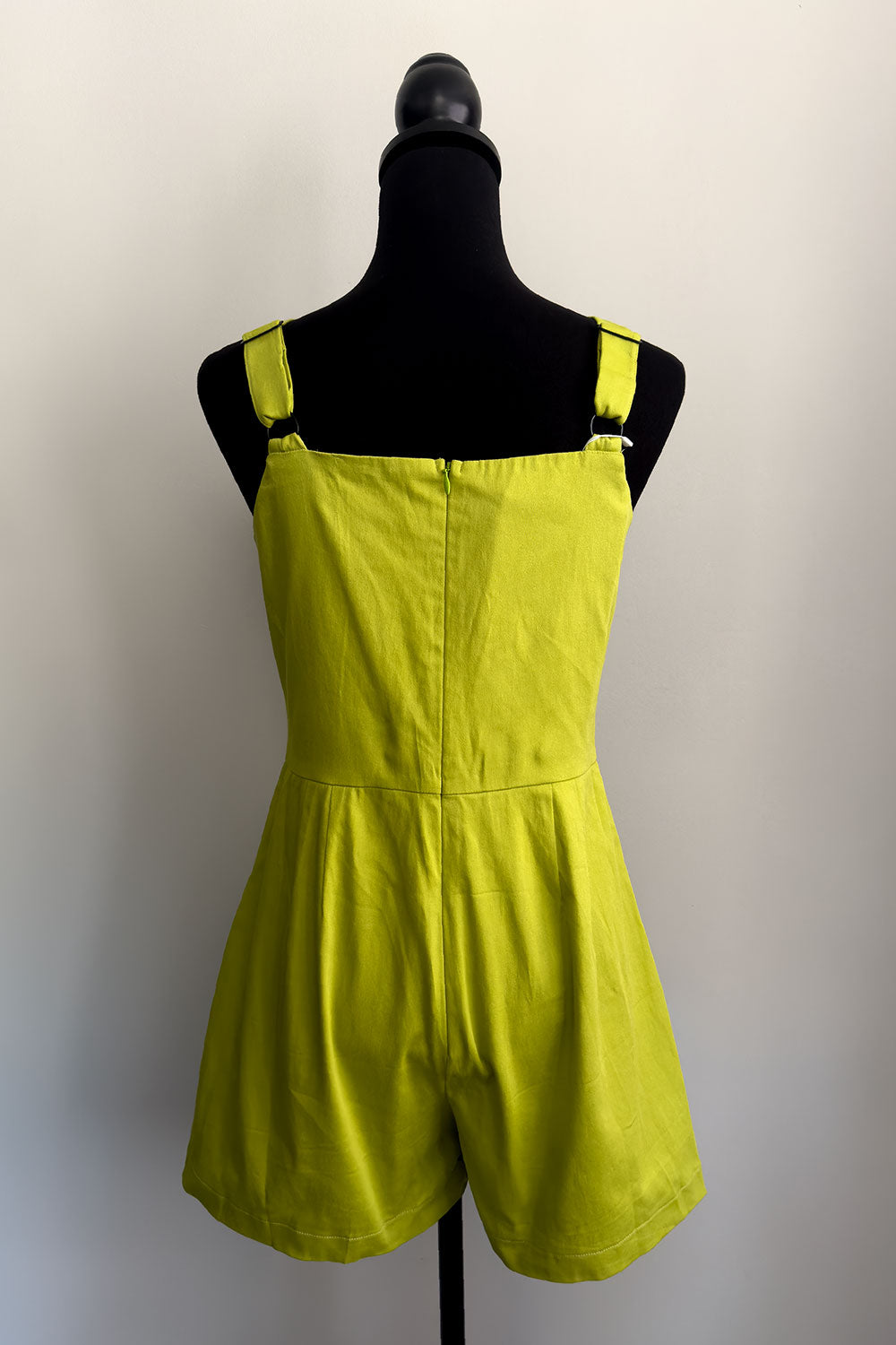 Glamour Ghoul Spiderweb Romper in Chartreuse Green