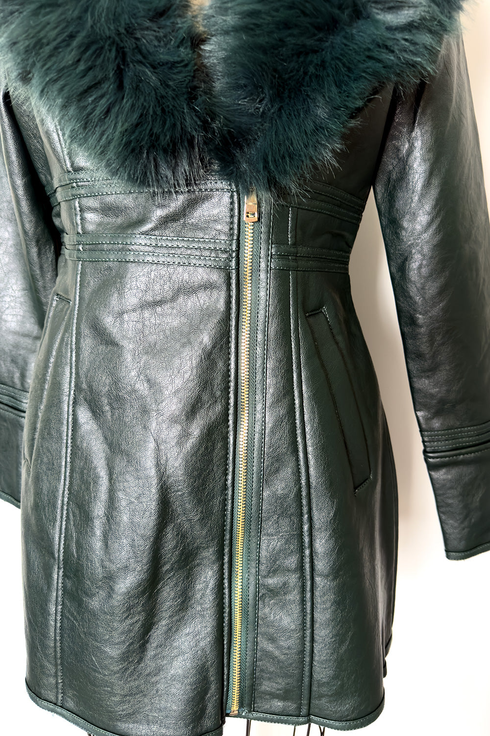 The Marlene Faux Fur Jacket Dark Green