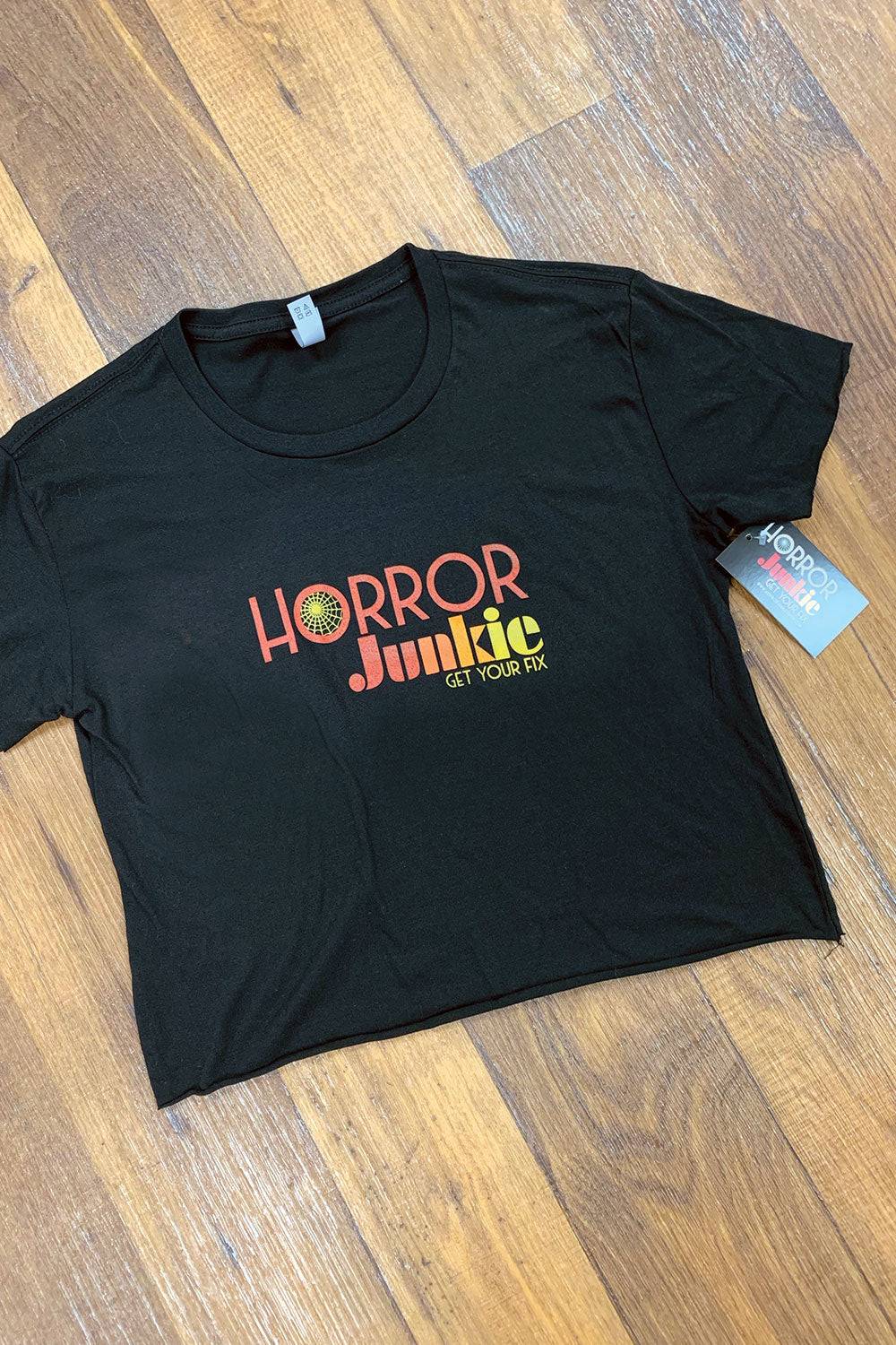 Womens Horror Junkie Crop T Shirt  - FINAL SALE