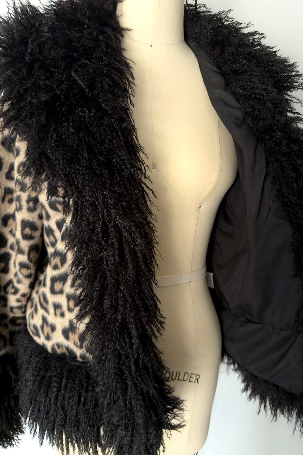 Courtney Leopard Coat with Black Trim