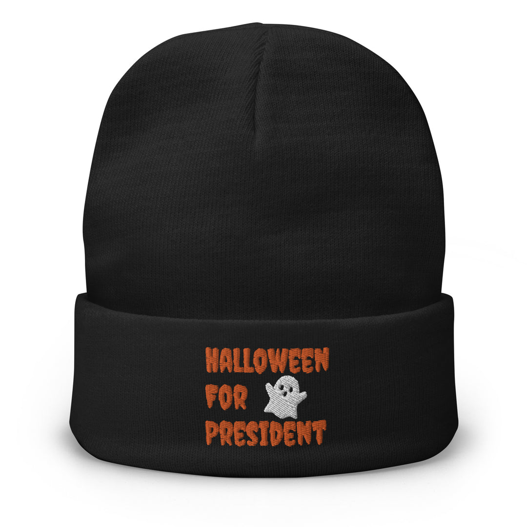 Halloween For President Embroidered Beanie