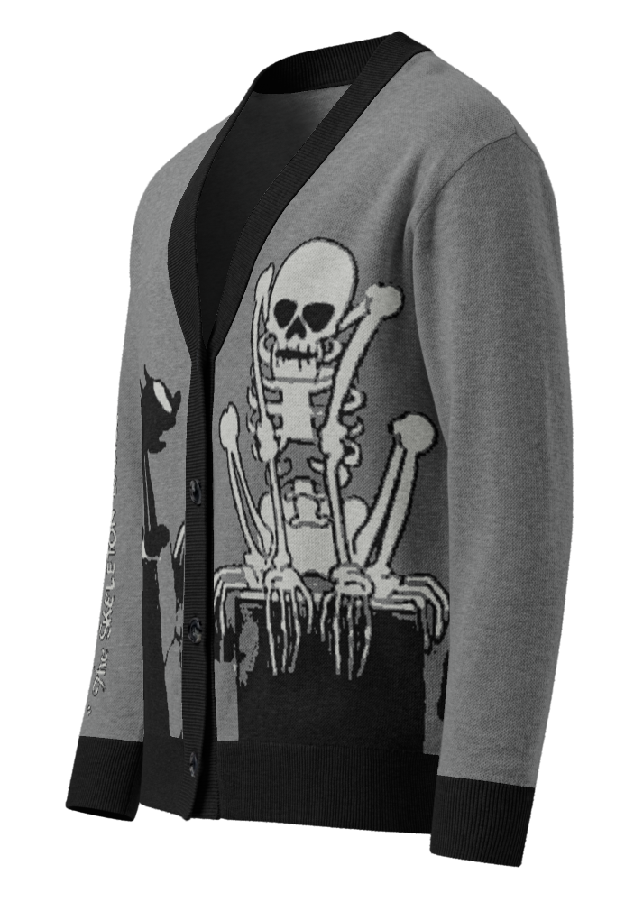 "The Skeleton Dance" Knit cardigan Made To Order