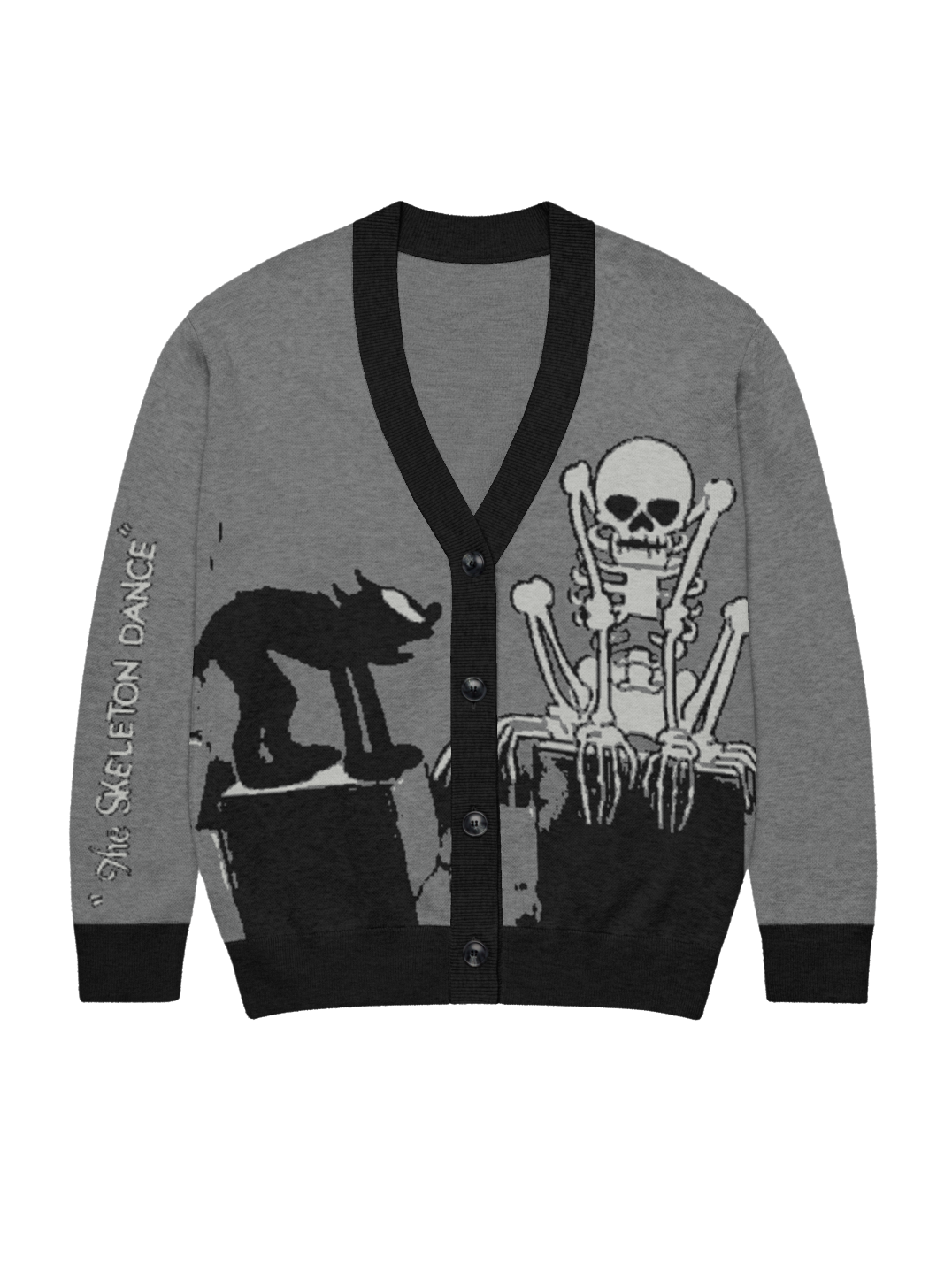 "The Skeleton Dance" Knit cardigan Made To Order