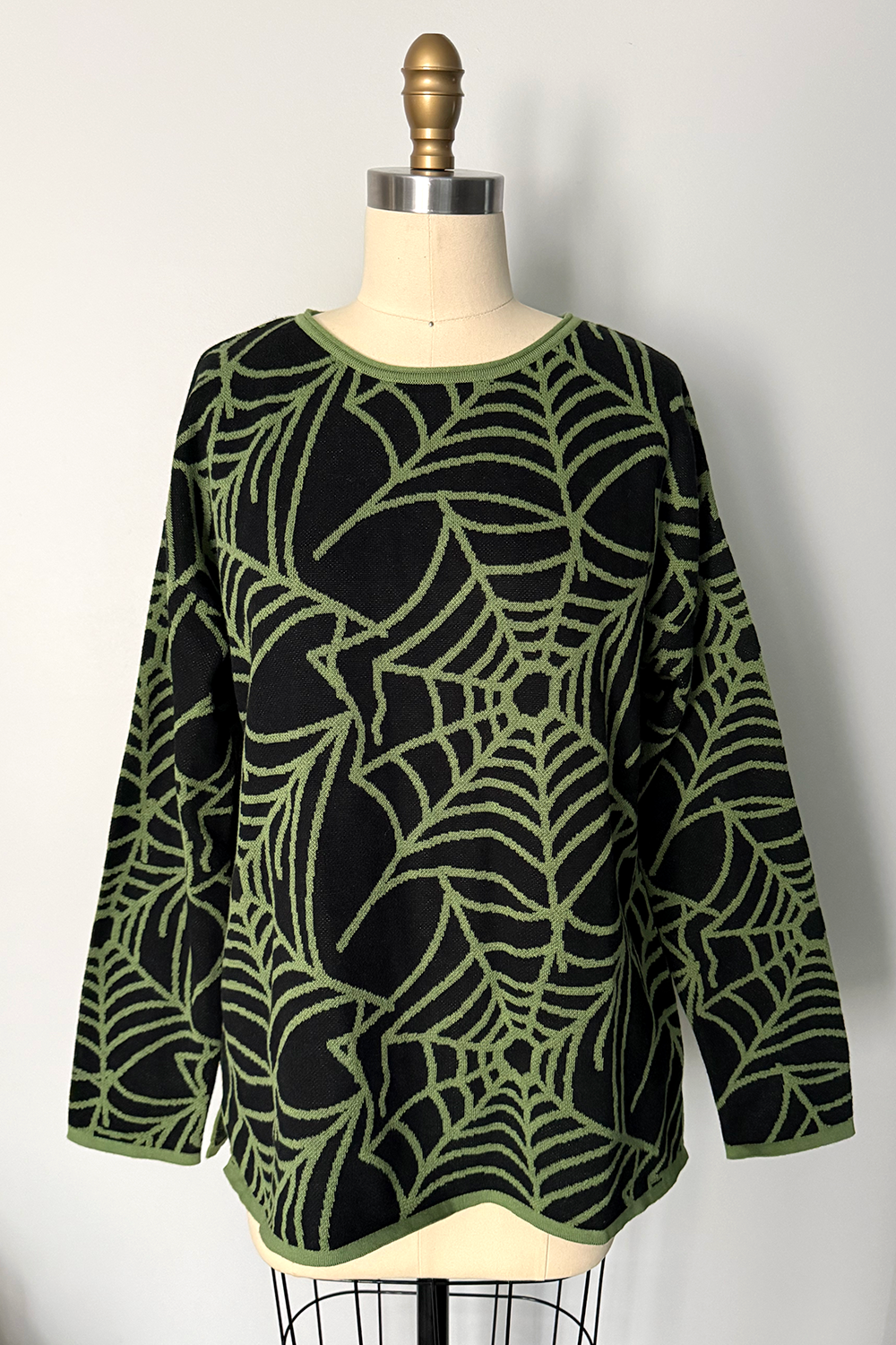 The Curious Cobweb Pullover in Green - MADE TO ORDER