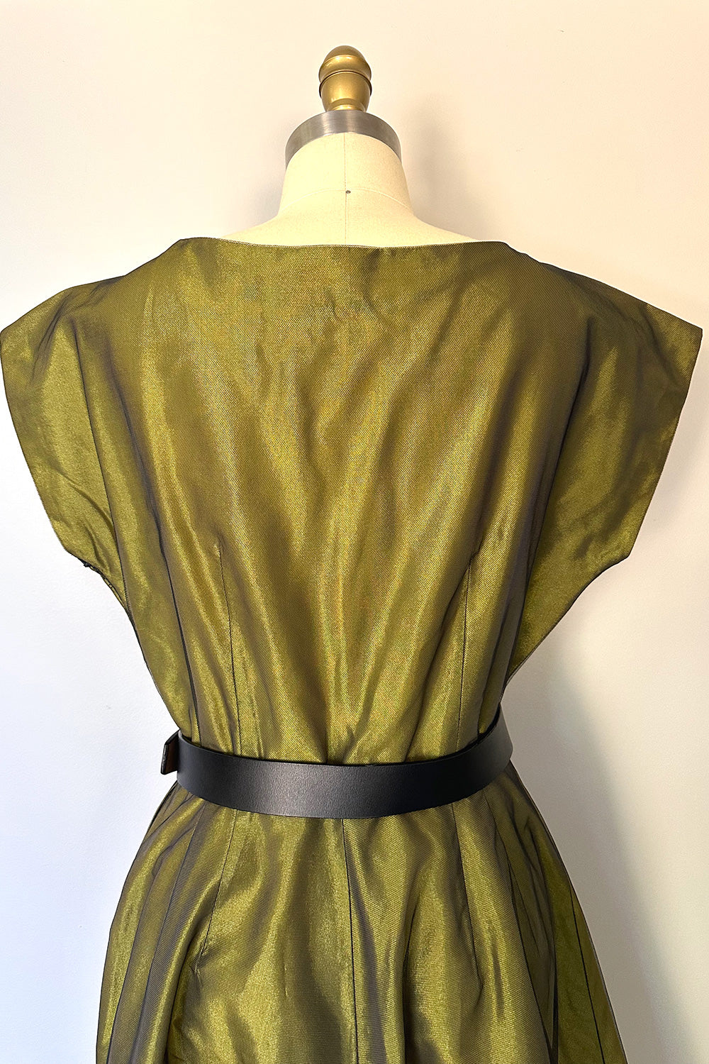 True Vintage Olive Green Cocktail Dress with Twist Bust Detail - FINAL SALE