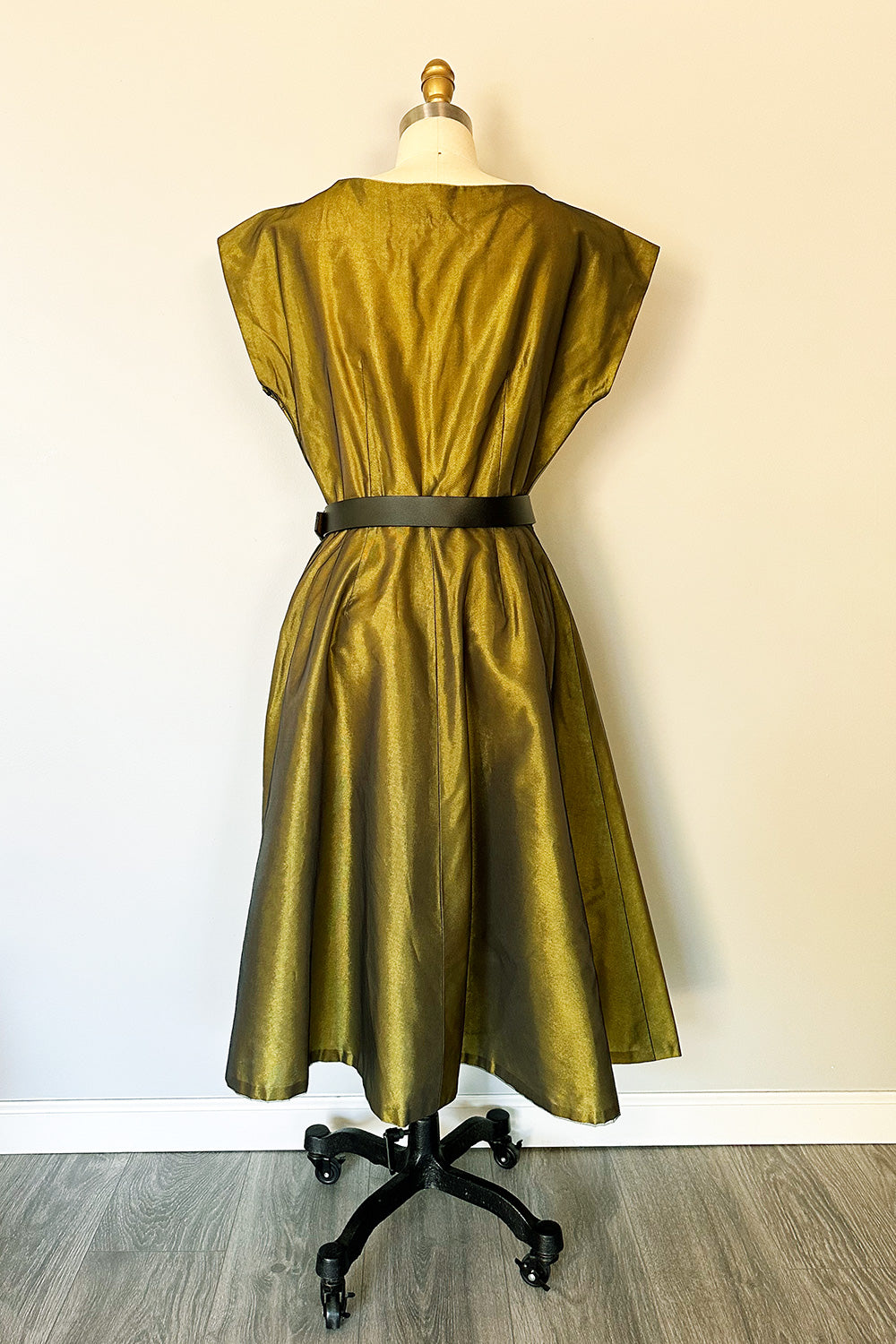 True Vintage Olive Green Cocktail Dress with Twist Bust Detail - FINAL SALE