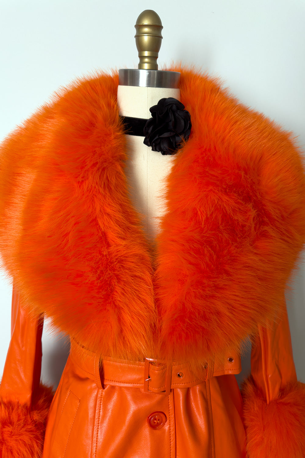 The Mae West Faux Fur Jacket Orange