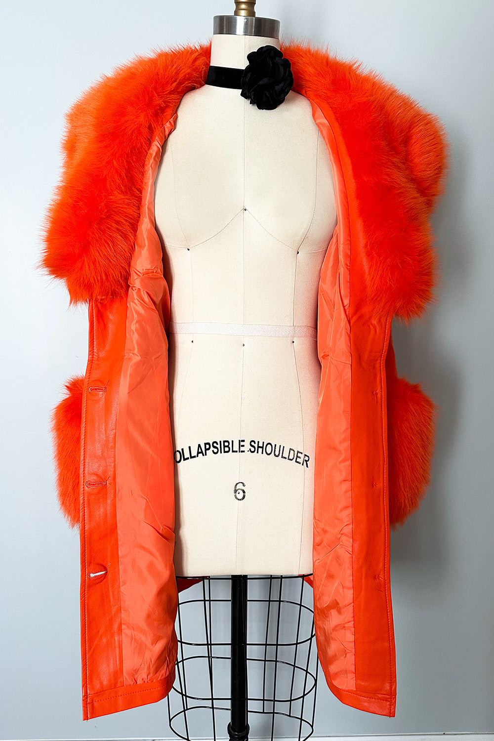 The Mae West Faux Fur Jacket Orange