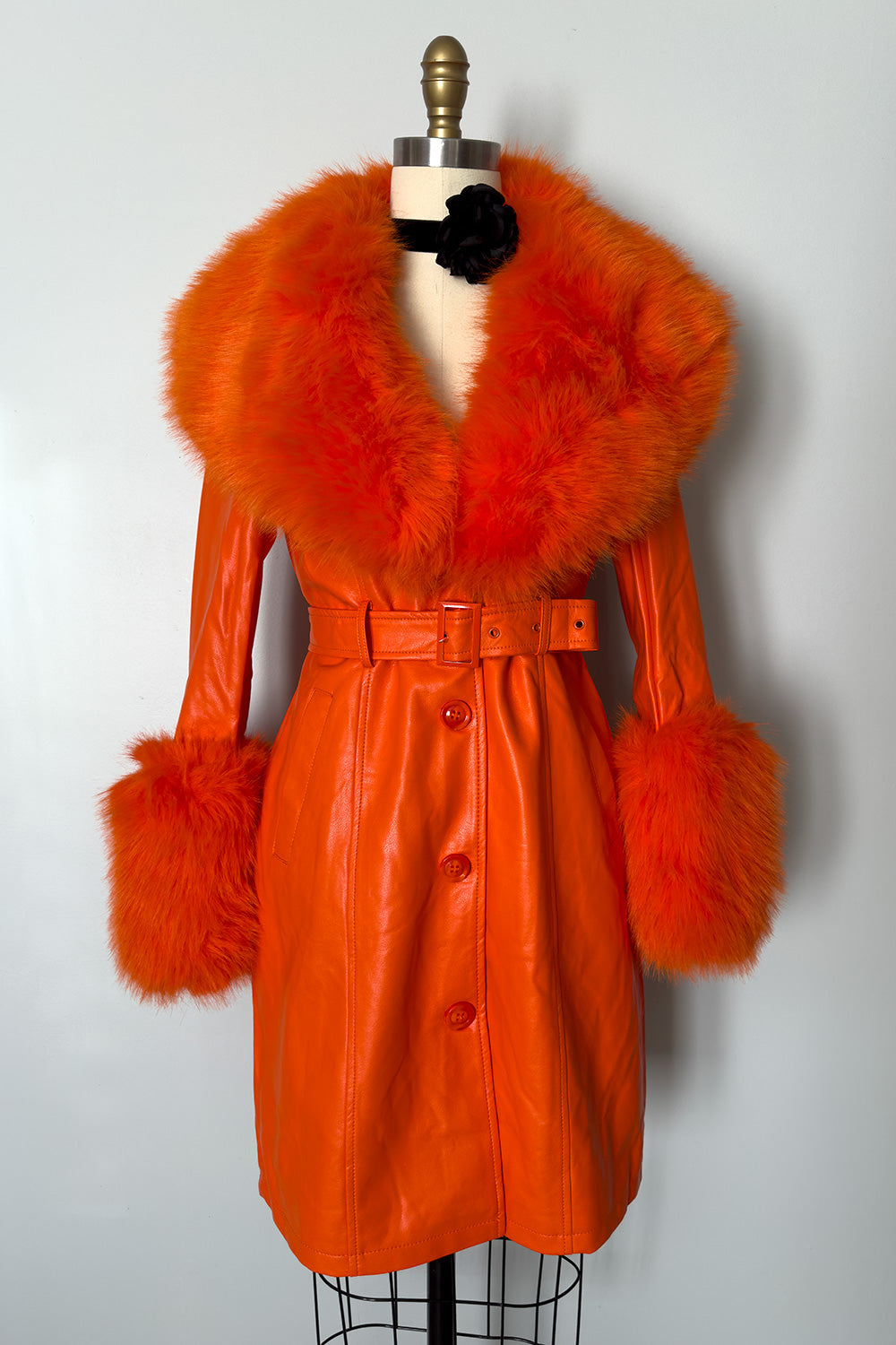 The Mae West Faux Fur Jacket Orange