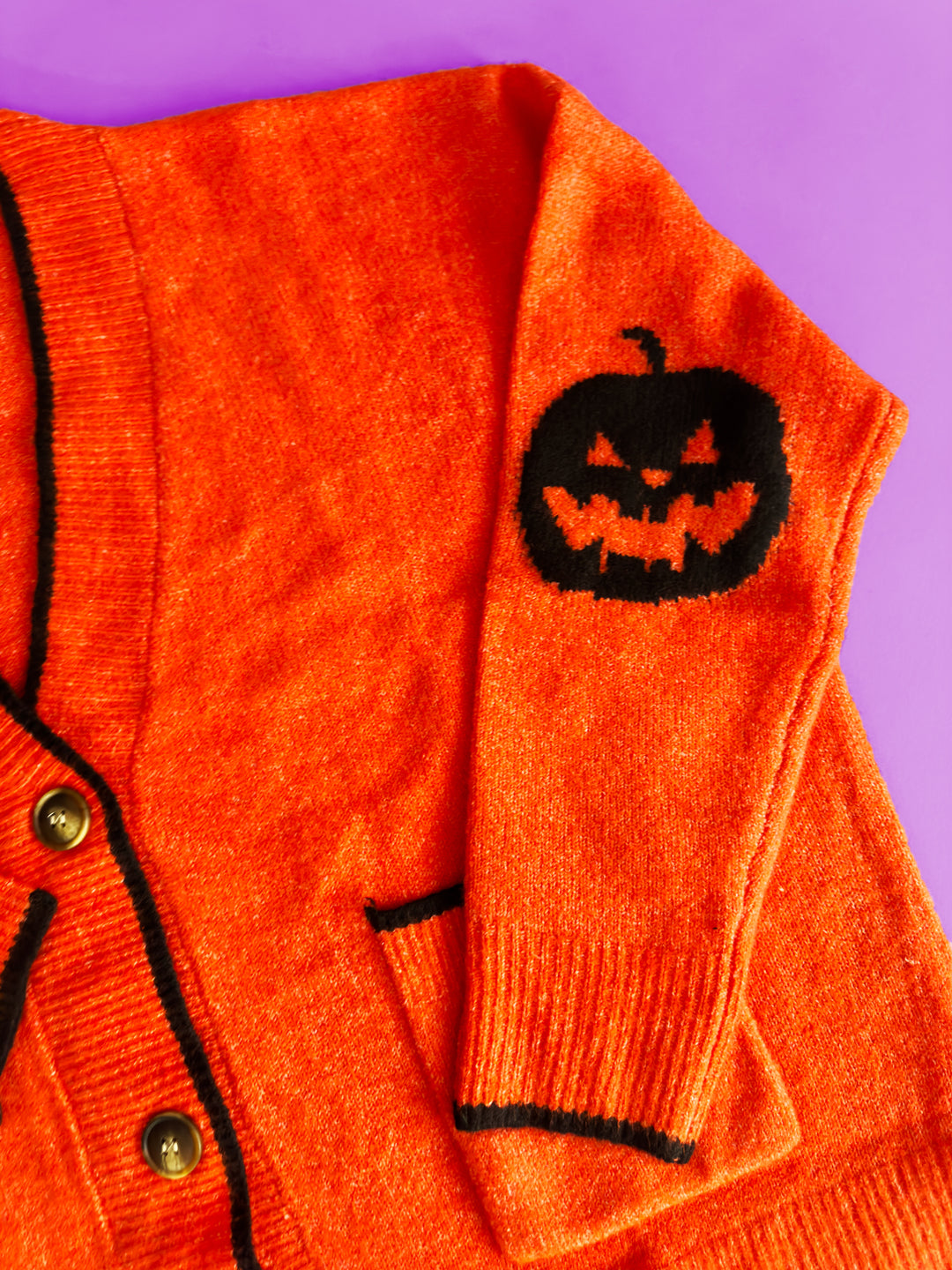 Attack of the Killer Pumpkins Oversize Cardigan in Orange