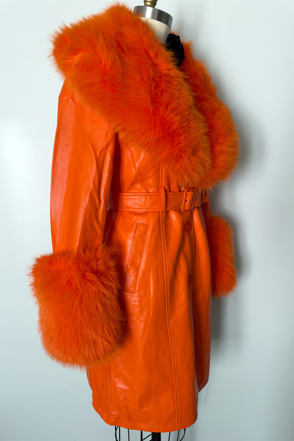 The Mae West Faux Fur Jacket Orange