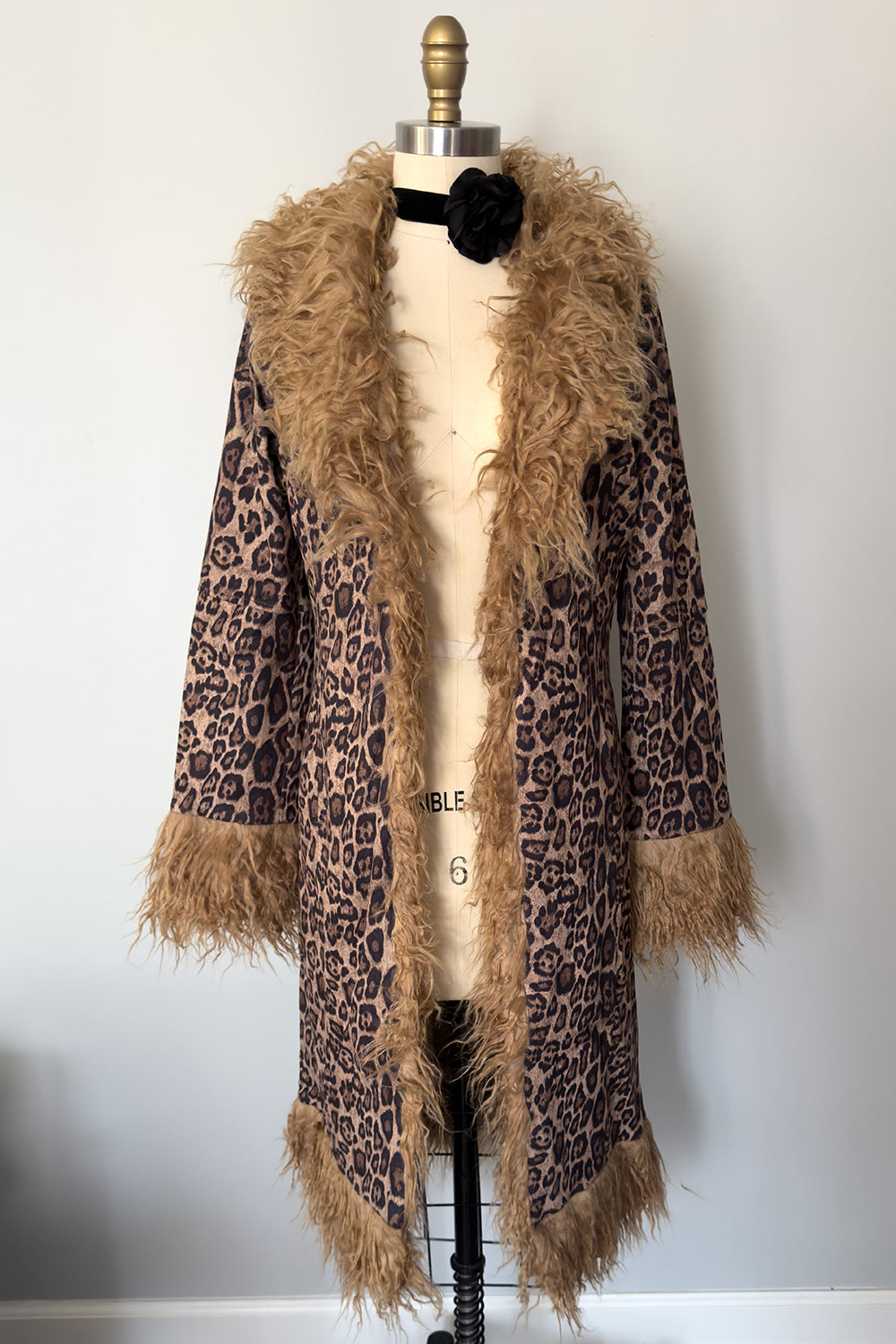 Penny Lane Leopard and Fur Long Cardigan