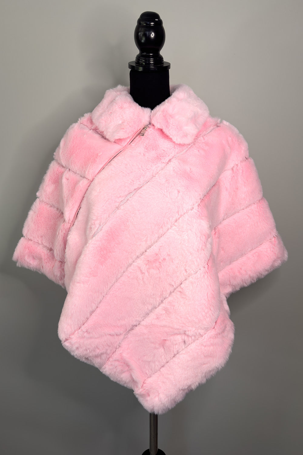 Pink Fur Poncho