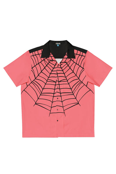 Coral Pink Glamour Ghoul Button Down Shirt - PRE-ORDER