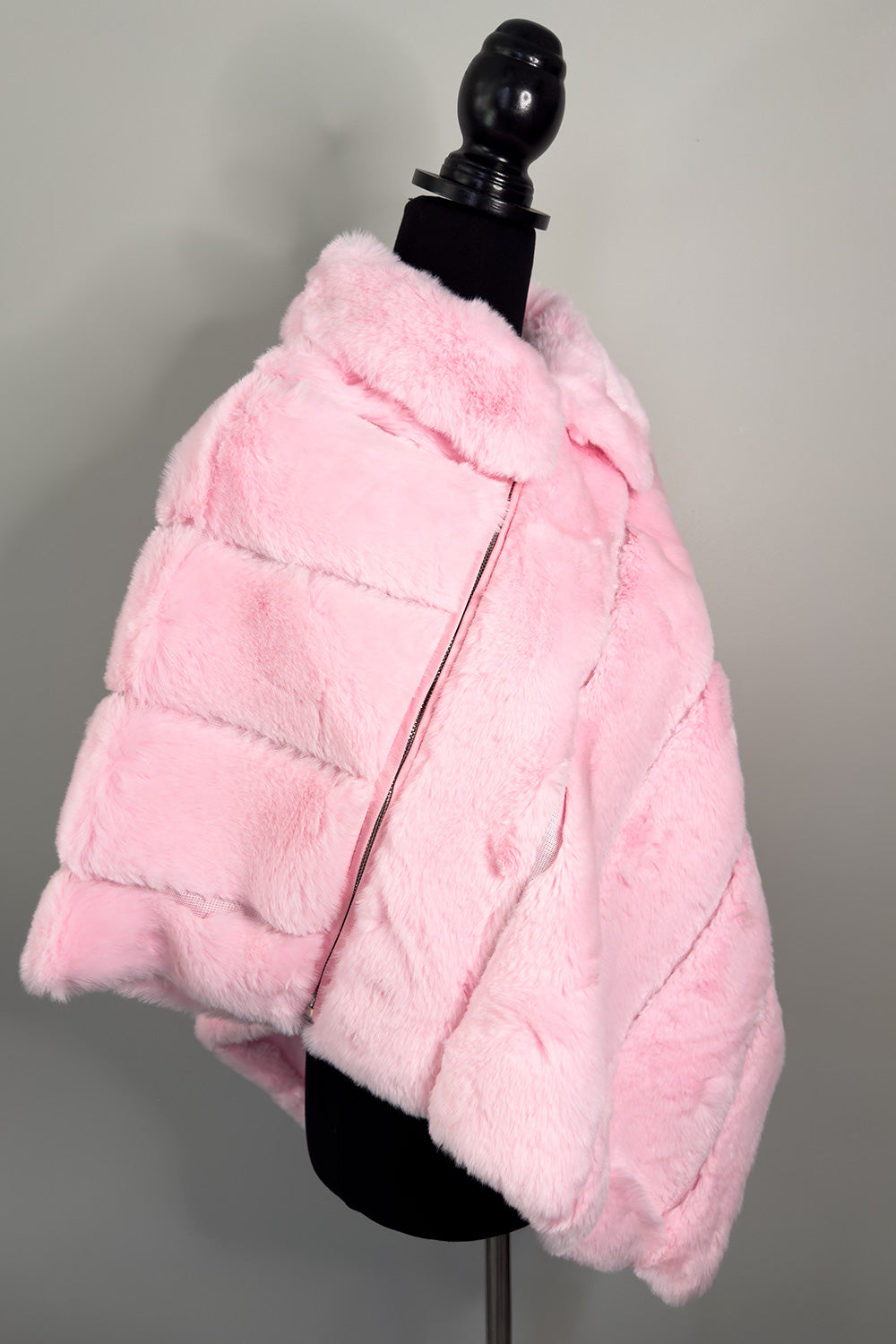 Pink Fur Poncho