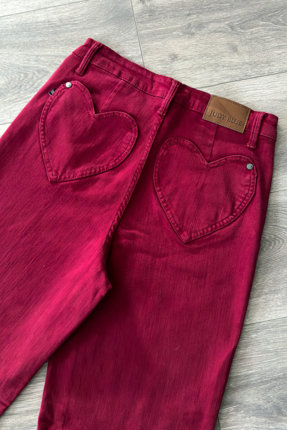 Sweetheart Pocket Red Straight Leg Jeans