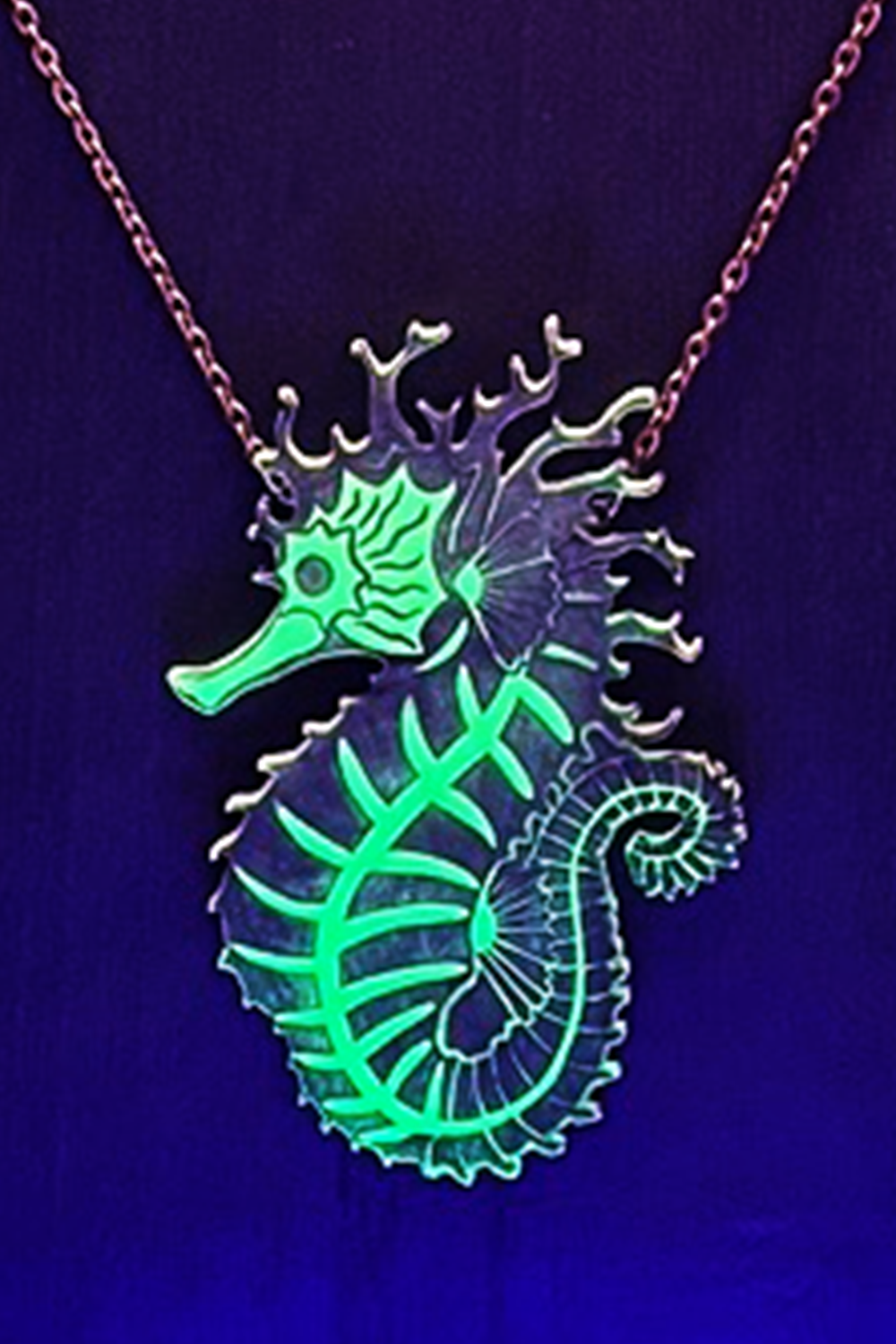 Skeleton Seahorse Glow-in-the-Dark - Necklace by Sweet Siren Designs - PRE-ORDER