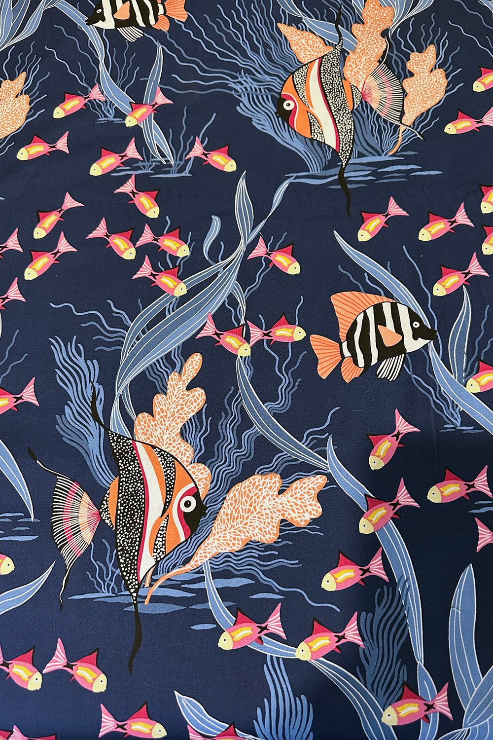 Seascape Tropical Fish Cotton Fabric by the yard
