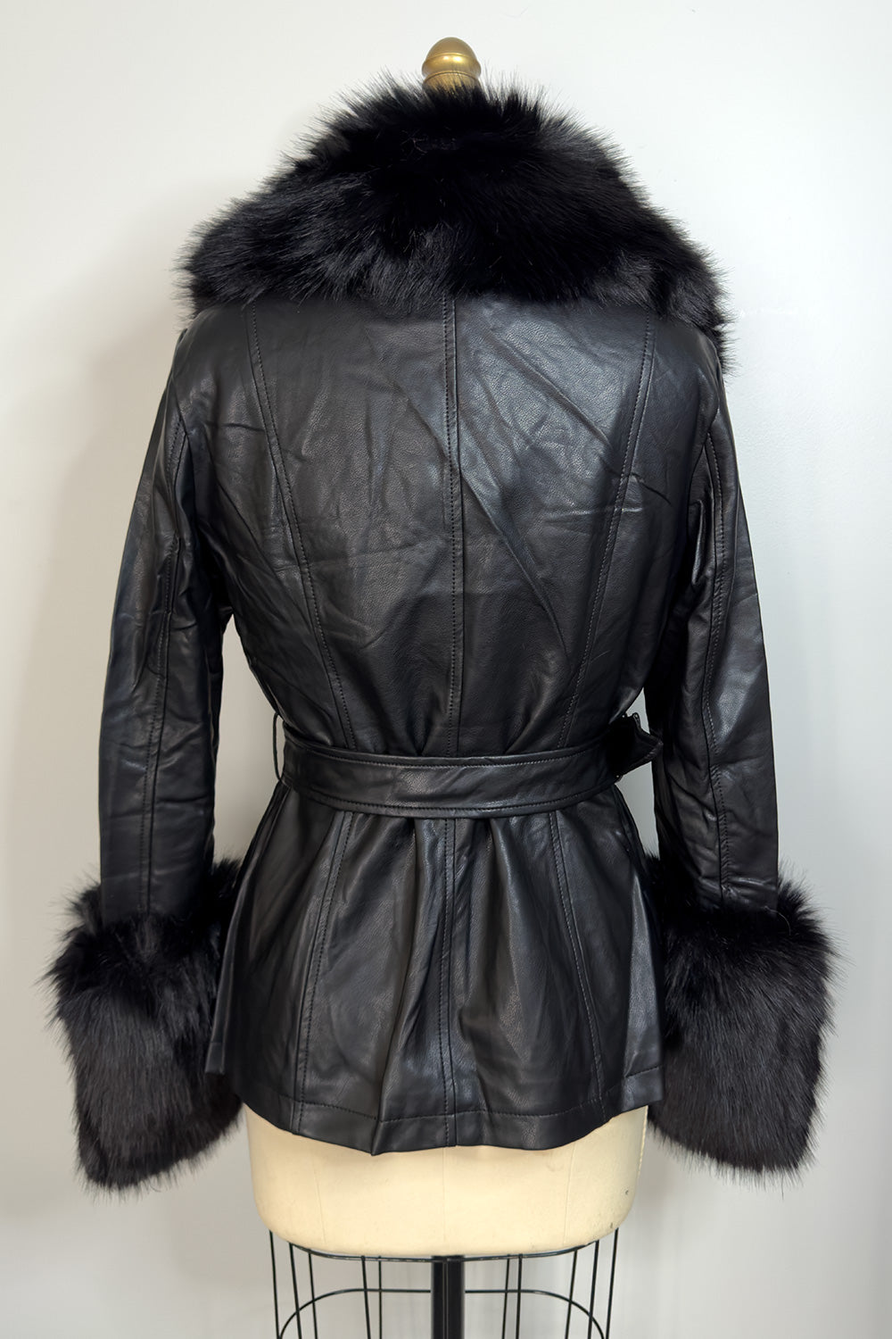 The Mae West Faux Fur Jacket Black Short Version