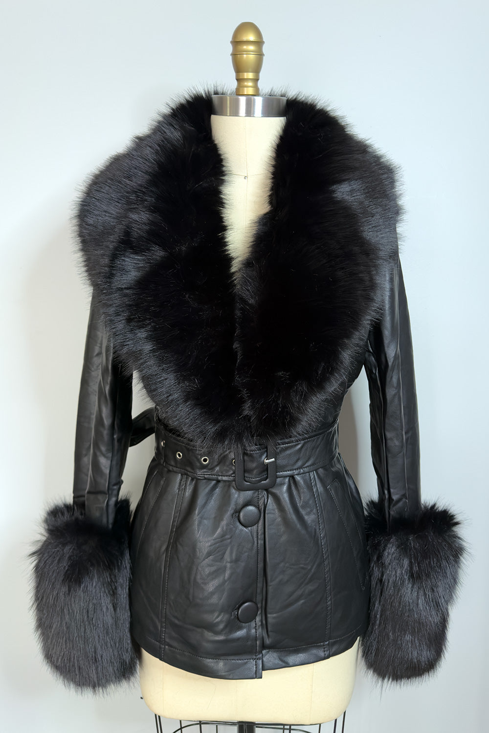 The Mae West Faux Fur Jacket Black Short Version