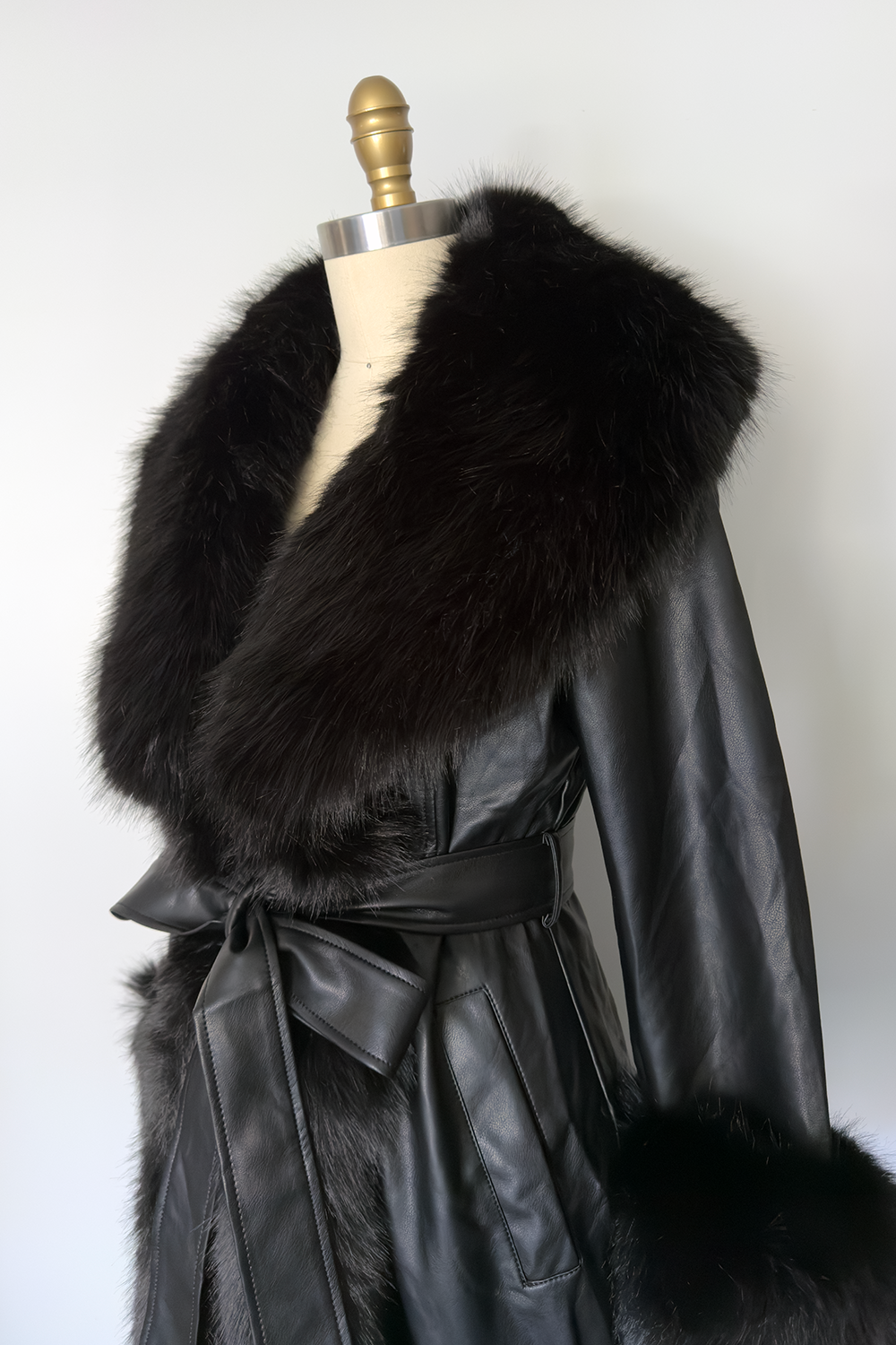 The Shelly Faux Fur Long Black Jacket