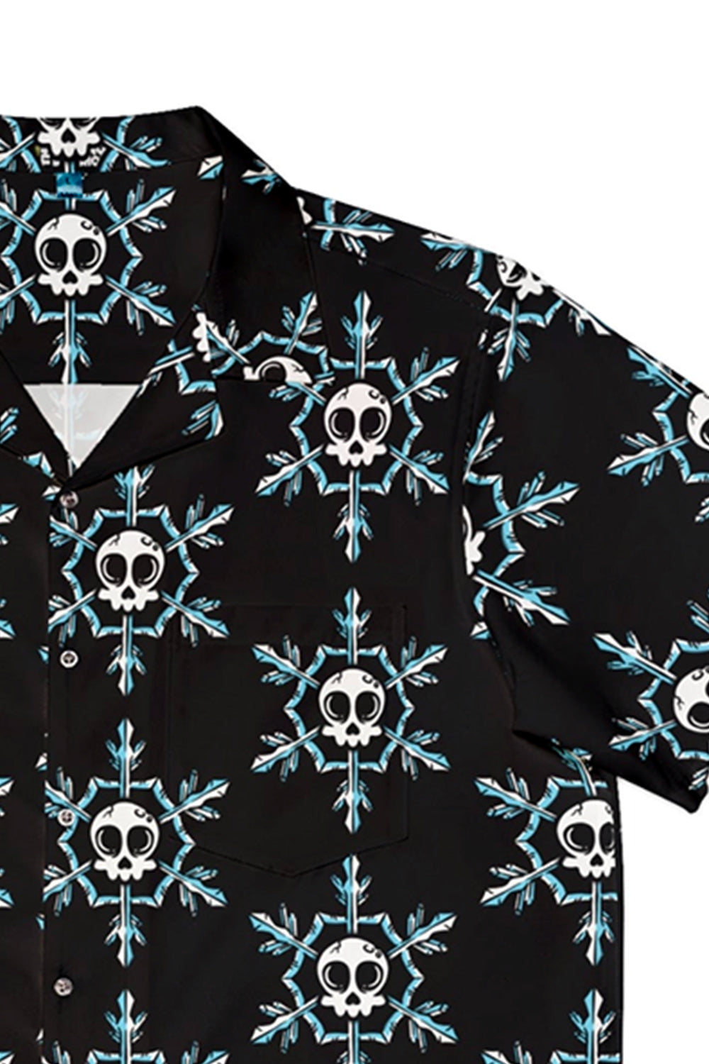 skull print button down shirt