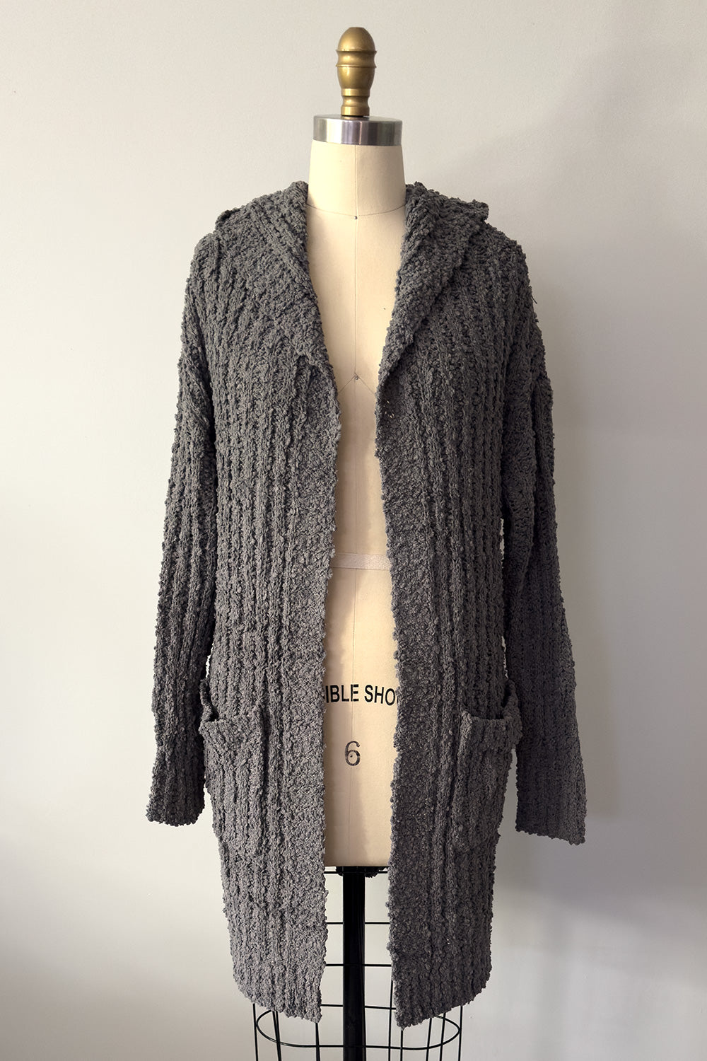 The Shag Cardigan in Stone Grey