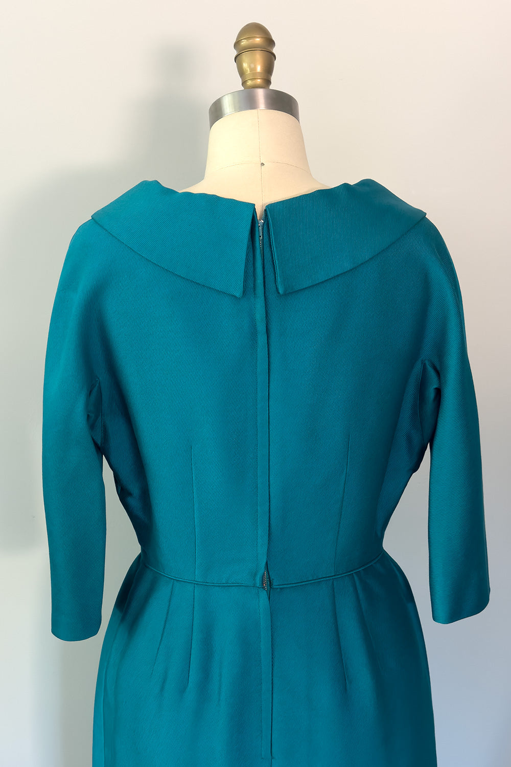 True Vintage Teal 3/4" Length Sleeve Mad Men Style Wiggle Dress - FINAL SALE