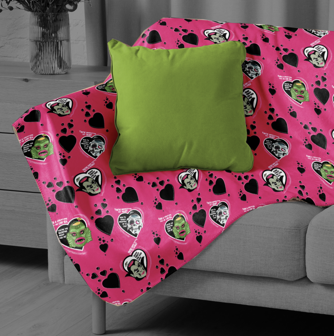 Monster Love Sherpa Throw blanket