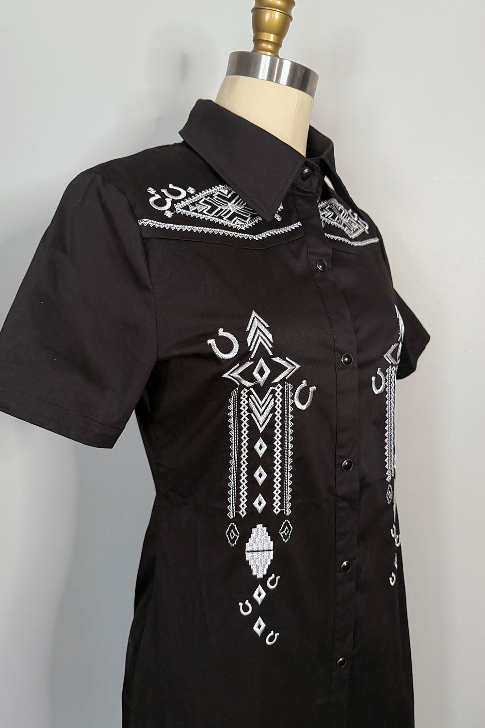 Haunted Honey Western Button Down Shirt Dress