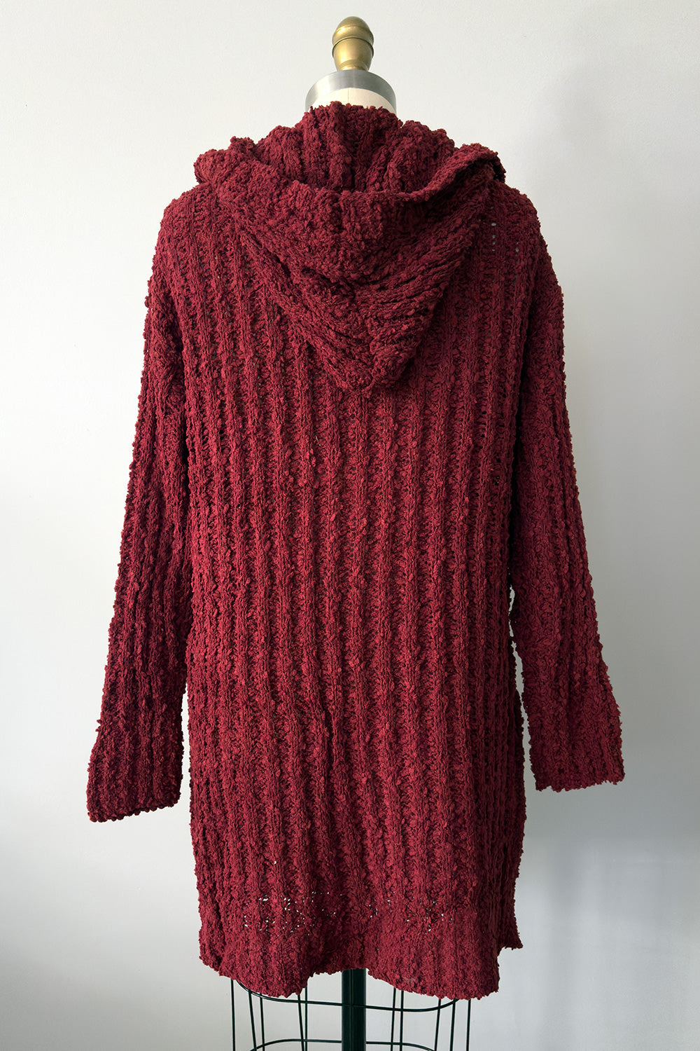 The Shag Cardigan in Burgundy Wine