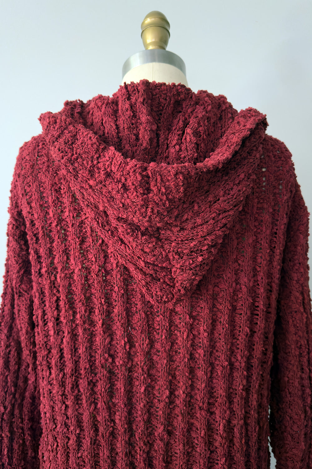 The Shag Cardigan in Burgundy Wine