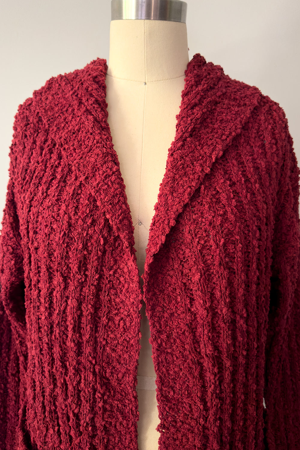 The Shag Cardigan in Burgundy Wine