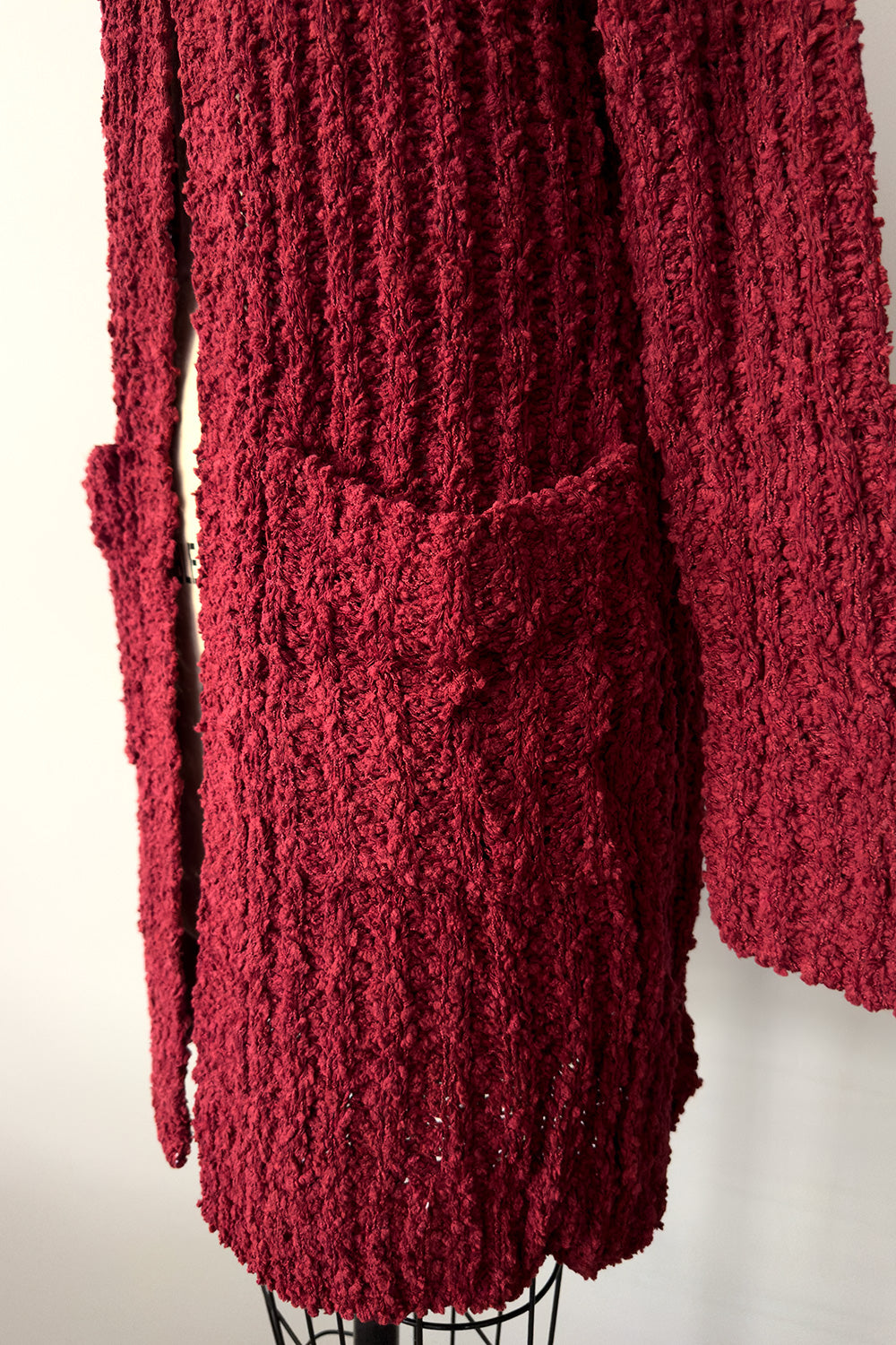 The Shag Cardigan in Burgundy Wine