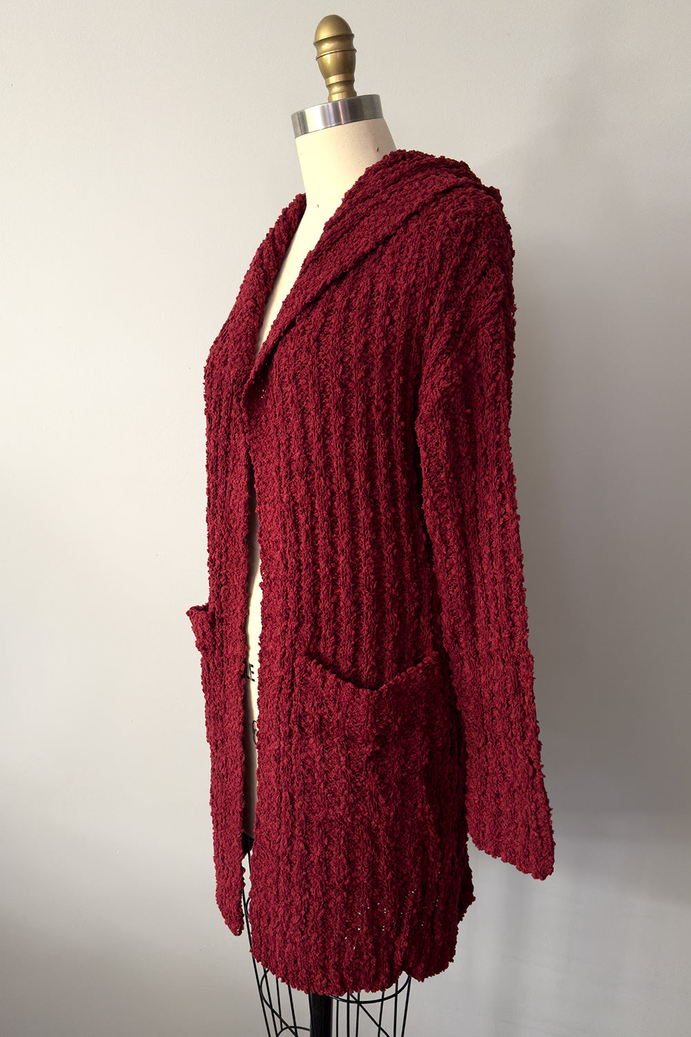 The Shag Cardigan in Burgundy Wine