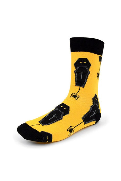 Yellow and Black Coffin Spider Socks