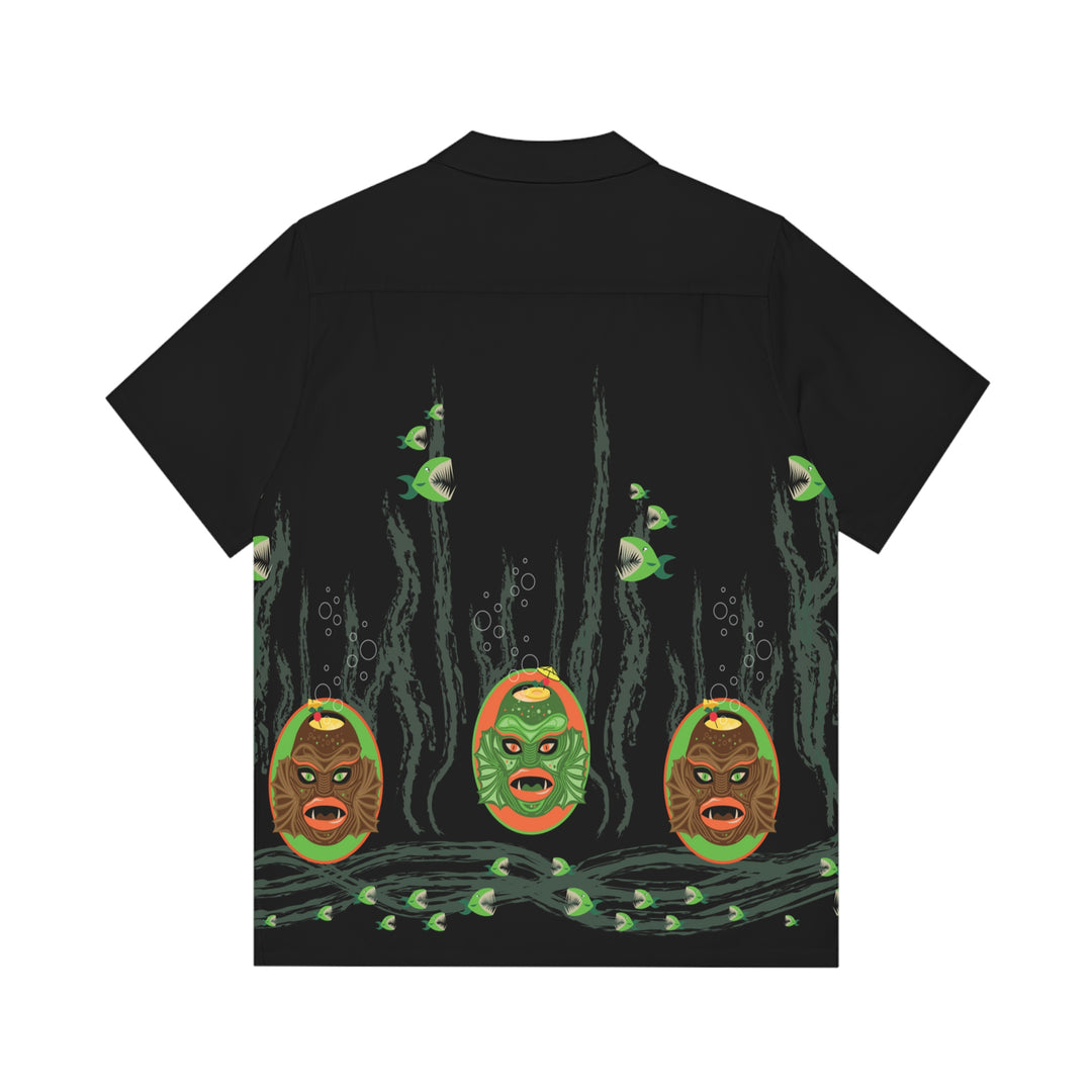 Swamp Creature Tiki Mug Button Down Shirt