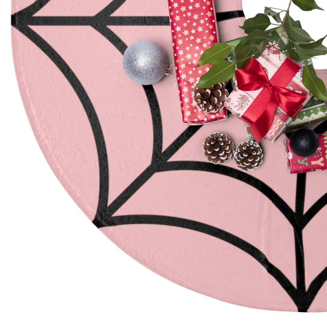 Pink with Black Spiderweb Christmas Tree Skirt
