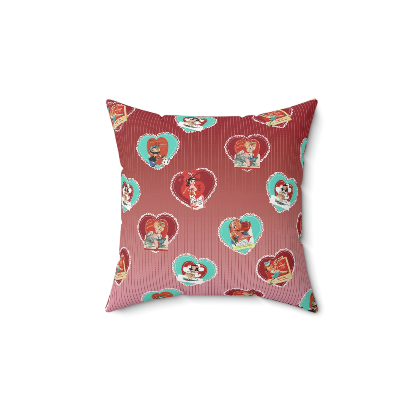 Vintage Valentine All Over Print Throw Pillow
