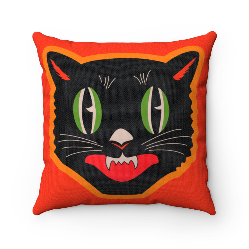 Mitzi Halloween Cat Face Throw Pillow