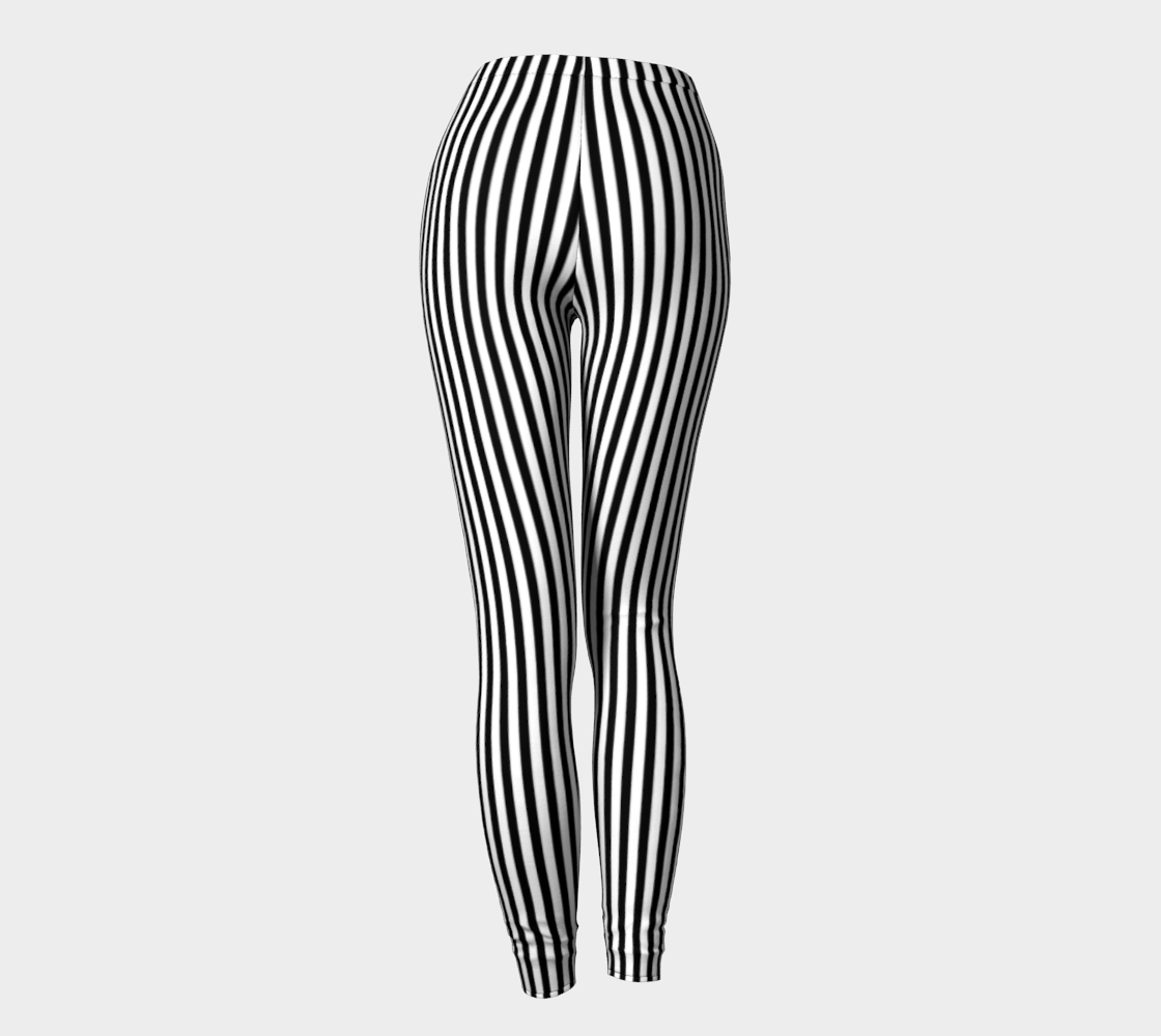 Black and White Stripe Long Leggings - The Oblong Box Shop