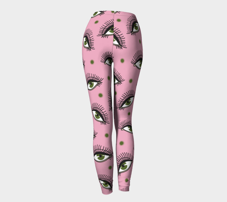 Eye See You Pink Long Workout Leggings - The Oblong Box Shop