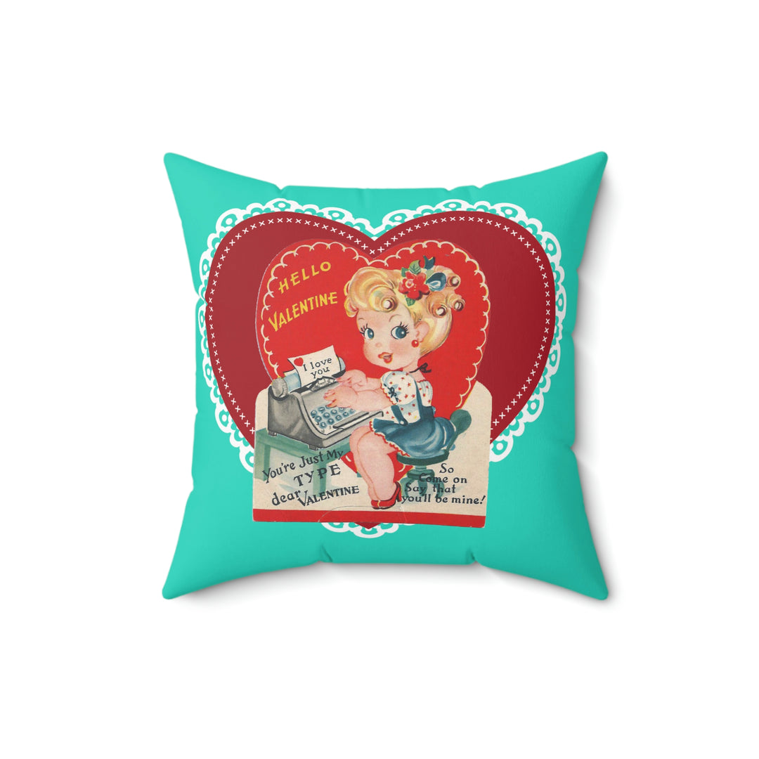 Vintage Valentine Card Double Sided Throw Pillow