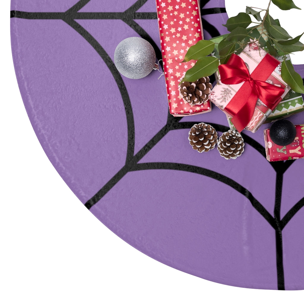 Purple and Black Spiderweb Christmas Tree Skirts