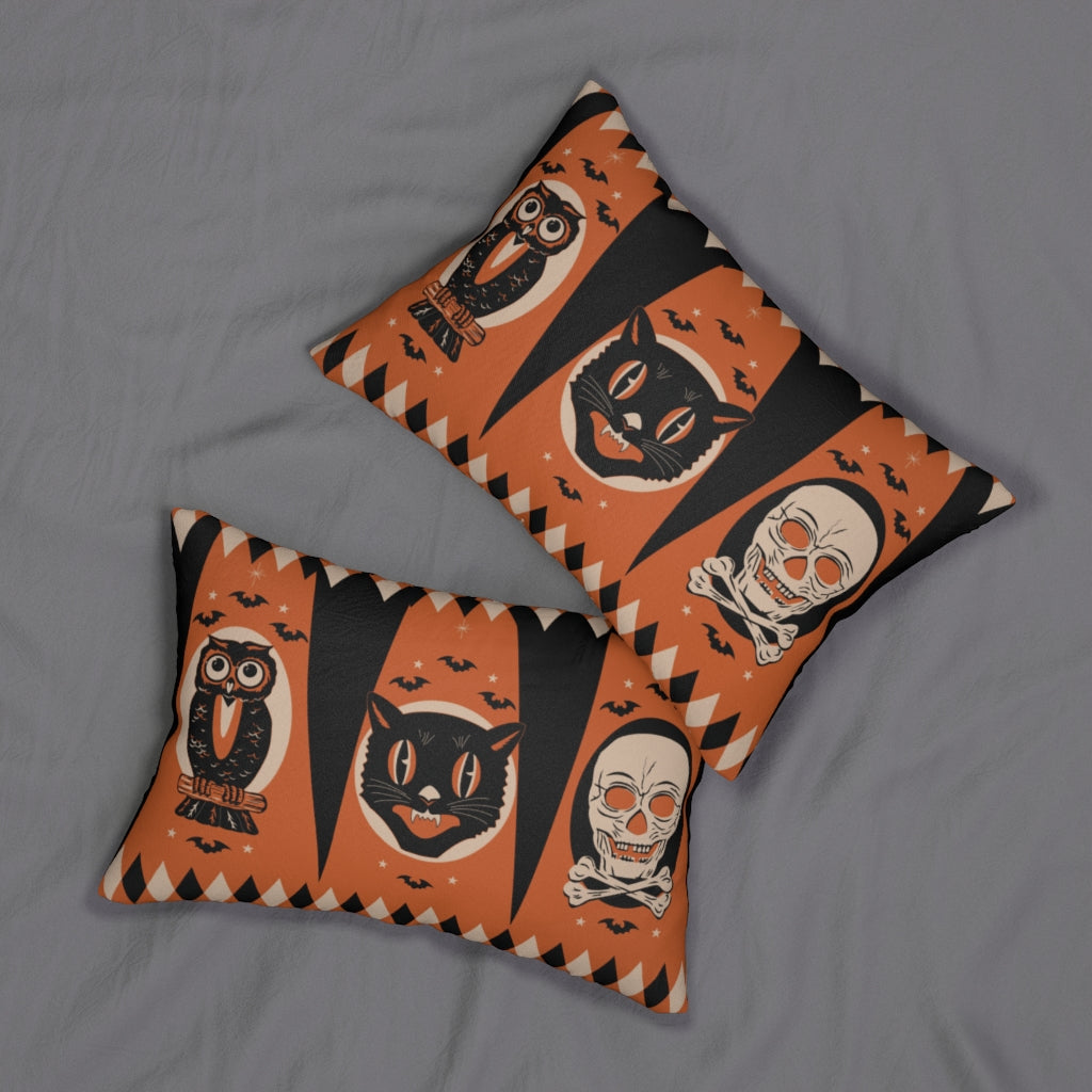 Halloween Treat Orange Rectangle Throw Pillow