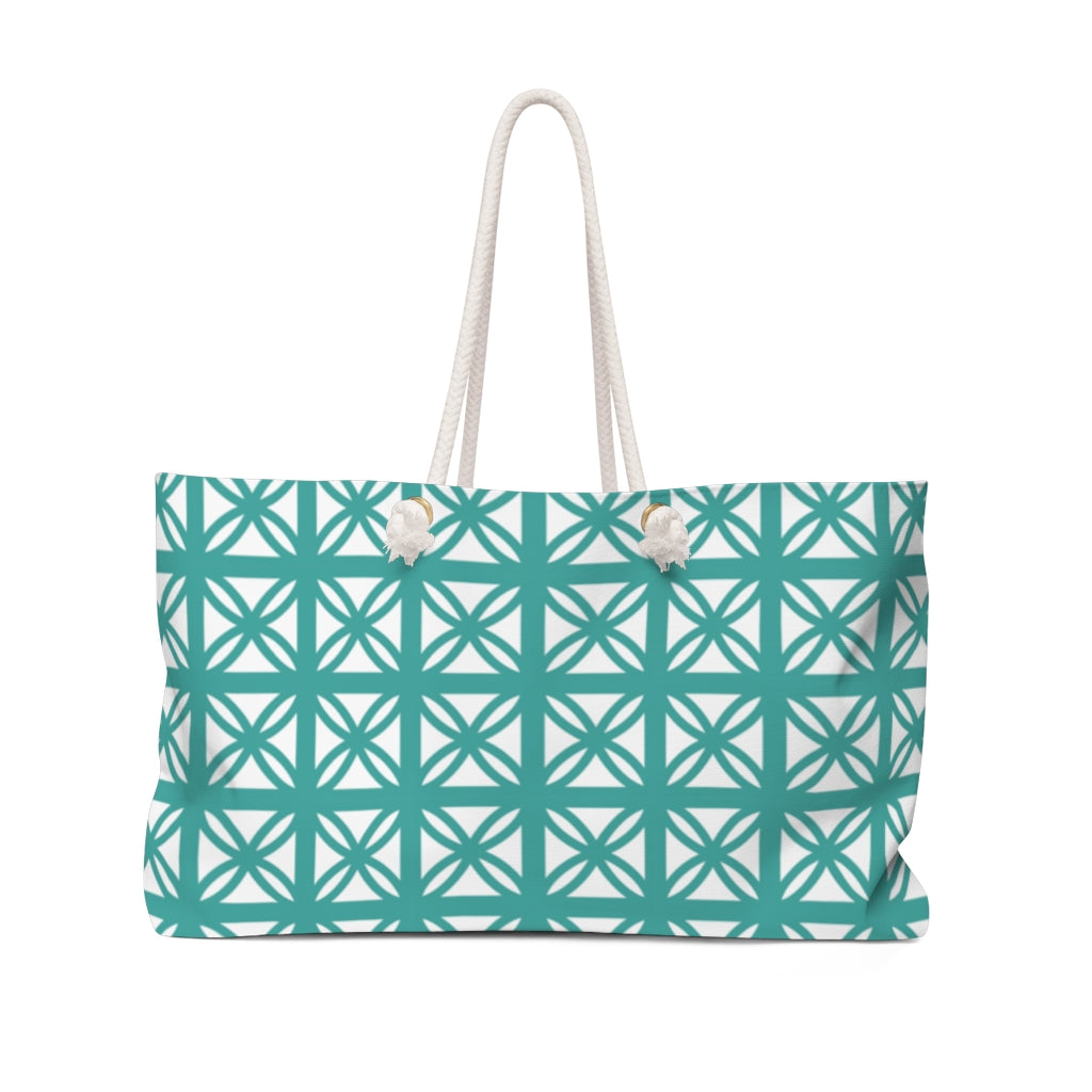 Turquoise Breeze Block Weekender Bag