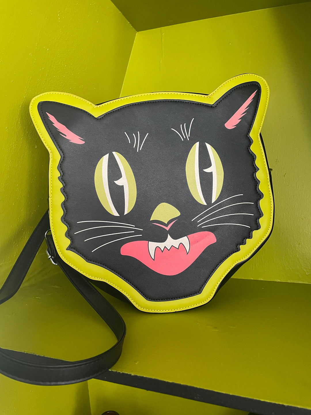 Mitzi Halloween Cat Face Backpack/Crossbody Purse